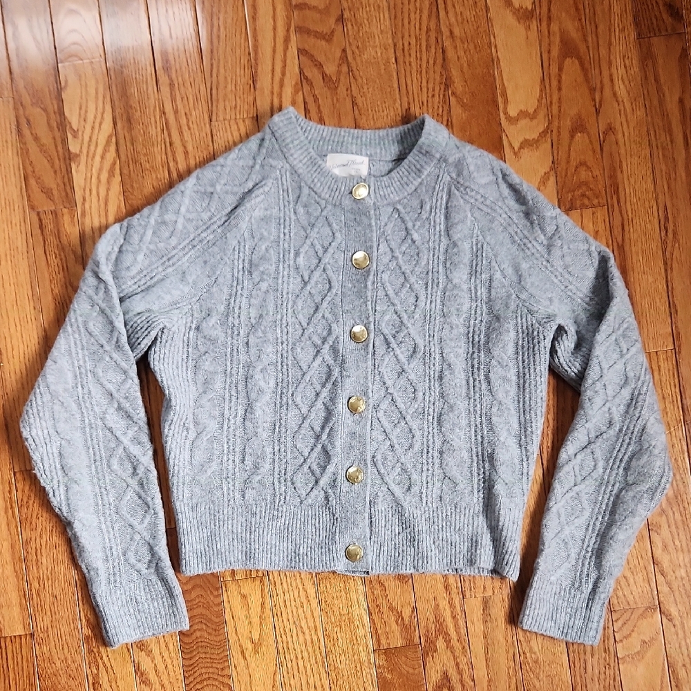 Universal Thread Light Gray Cable Knit Cardigan
